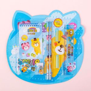 Set Alat Tulis Karakter 8in1 / Paket Lengkap Notebook Pensil Penggaris Penghapus Rautan Gambar Kartun Lucu / Mini Stationery Character 8 Pcs ATK Peralatan Menulis Anak Sekolah Hadiah Kado Ulang Tahun Souvernir Unik - GP Mall