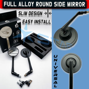 Universal Adjustable Motorcycle Side Mirrors with Slim 360° Rotatable Design for Honda/Suzuki/Yamaha - New