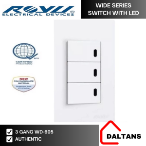 ROYU WIDE SERIES SWITCH WITH LED SETS 1 GANG 2 GANG 3 GANG
