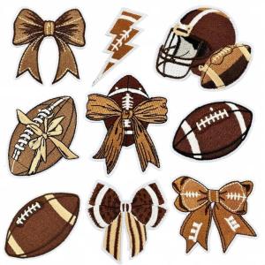9Pieces Sport Themed Embroidered Applique Patches Iron/Sew On Clothing Patches for Clothing Jeans Jackets Backpacks Hat