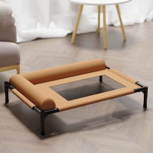 OUTOPEN Mesh Elevated Dog Beds Removable with Pillow Raised Dog Bed Pet Furniture Breathable Dog Cooling Bed for Small Medium Dogs