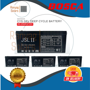 Solar Gel Type Battery JSLII 12V 65AH-250AH Valve Regulated Gel Type Battery