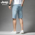 JEEP SPIRIT Quần Đùi Denim Cho Nam Quần Cắt Thẳng Thường Ngày Dáng Rộng Mùa Hè Quần Jean Cotton Mỏng Cho Nam Quần Lửng Cho Nam Quần Jean Màu Xanh Dương. 