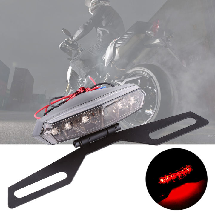 BaiTao 1Pc Motorcycle Dirt Bike LED Tail Brake Light License Plate