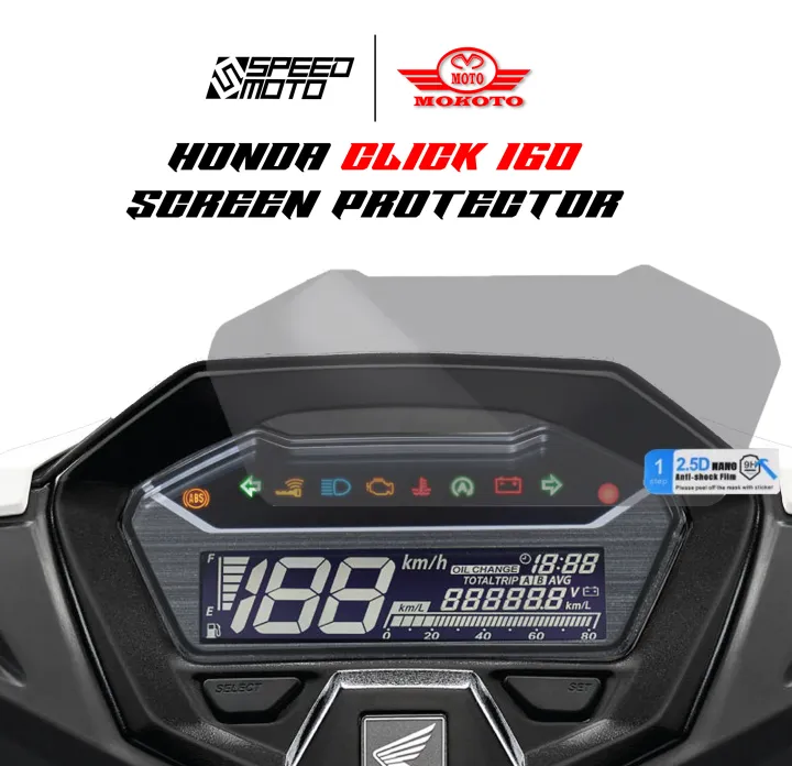 HONDA CLICK 160 SPEEDOMETER GAUGE SCREEN PROTECTOR ANTI-SCRATCH 9D ...