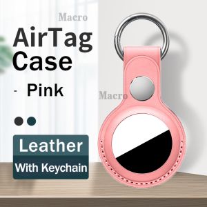 Leather Case For Apple AirTag Apple Locator Tracker Air Tag With Keychain Anti-lost Cover Protective Casing Airtags Holder Top Sale