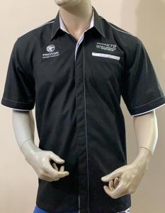 🔥48JAM SHIPOUT🔥 BLACK EDITION PROTON UNIFORM VISCOSE EMBROIDERY BAJU SHORT SLEEVE | PEREMPUAN | LELAKI