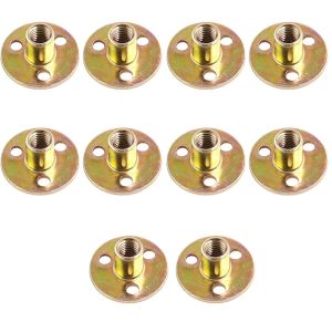 XUNJIE with Round Base M6M8M10 Hardware for Woodworking Splint Tee Nuts Furniture Accessory Iron Plate Nut T Nuts Fastener