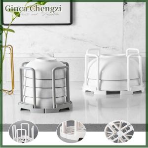 Ginca ที่วางถ้วยชามแบบตั้งโต๊ะแบบยืดหดได้อุปกรณ์จัดเก็บจานที่วางแก้วในห้องครัว