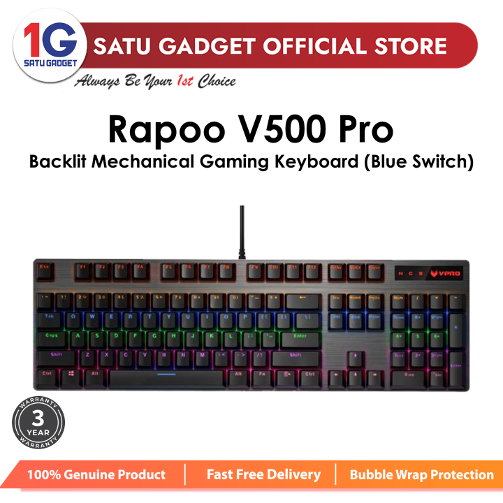 Rapoo V500 PRO Mechanical Backlit Keyboard (Blue Switch Edition) | Lazada