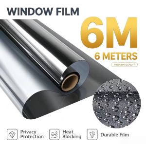 6M! Window Film blackout sticker UV-proof Privacy Film sun Car Light one way mirror window tint