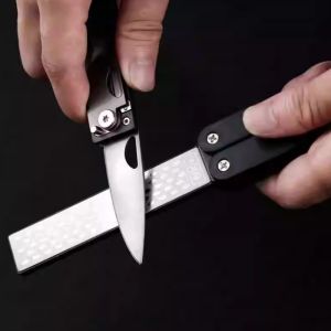 หินลับคมสองด้านแบบพกพา - เครื่องลับมีดพับแบบมืออาชีพสำหรับห้องครัวและกลางแจ้ง เครื่องมือลับคมขนาดกะทัดรัดและทนทาน