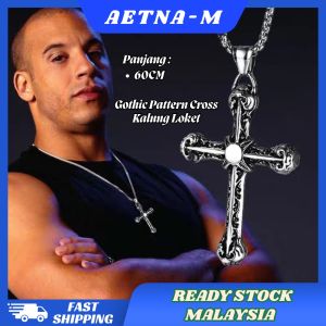 Gothic Pattern Cross Stainless Steel Chain Necklace Man Woman Rantai Leher kalung Lelaki Hip Hop Fashion 日韩街头ins十字架项链