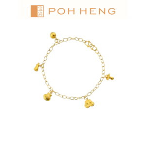 Poh Heng Jewellery 22K Baby Charm Anklet in Yellow Gold [Price By Weight]