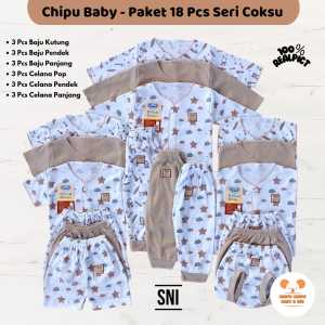 Chipu Coksu - Set Baju Bayi Baru Lahir Pakaian Newborn 18 Pcs Bahan Lembut Motif Lucu