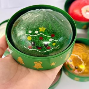 Christmas Dumpling Stress Toy Glitter Christmas Dumpling Pressure Dumpling Squishie Stress Relief Fidget Toy for Adults Gift