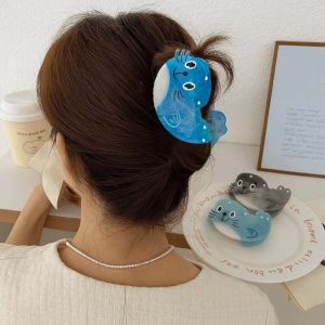 LIHUA Acetic Acid Ocean Animal Hair Clip Creative Korean Style Headwear Geometry Shark Clip Sweet Hairpin Sea Lion Hair Claw Girls
