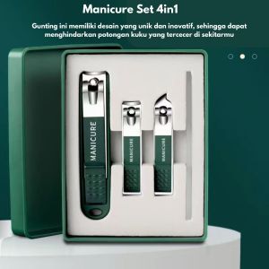 Set Alat Manikur & Pedikur Premium 4 in 1 - Hitam Elegan