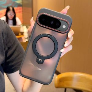 For Google Pixel 11 Pro XL Case Fashion Matte Transparent Rotate Stand Protective Back Cover For Pixel 11 Pro Shell