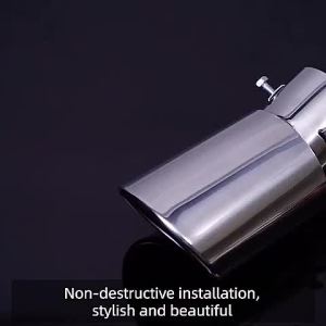 ACEGOGO ท่อไอเสียสแตนเลสสำหรับรถยนต์อุปกรณ์ดัดแปลงท่อไอเสียรุ่นหนึ่งออกสองชั้นสีน้ำเงินอุปกรณ์เสริมรถยนต์ท่อไอเสีย