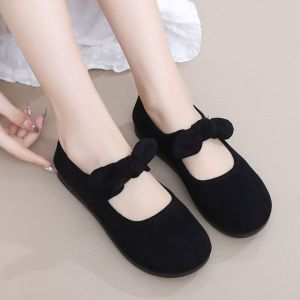 WomenS Slip-On Breathable Flat Shoes For Hotel Work Fashionable And Versatile Suitable For Middle-Aged And Elderly Mothers At Home