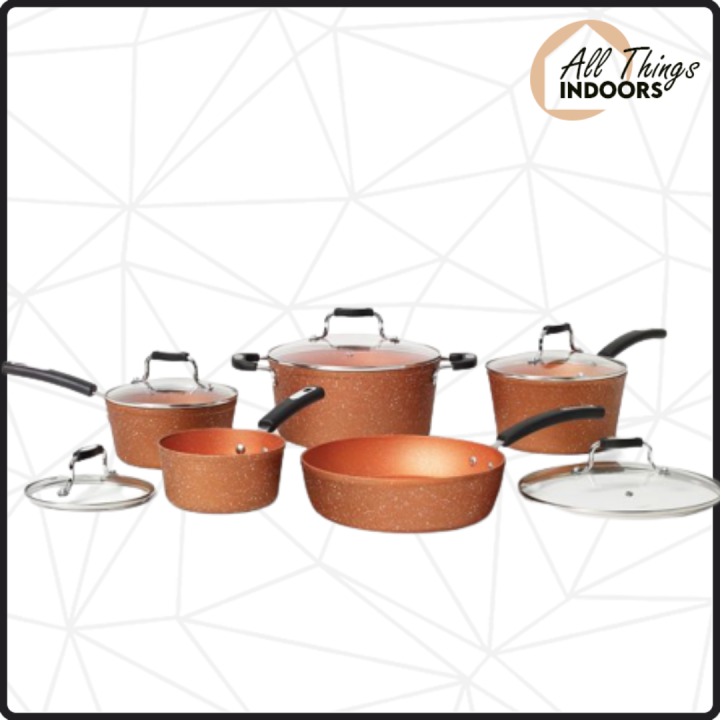 The Rock Copper Essentials 10 Piece Cookware Set : : Home