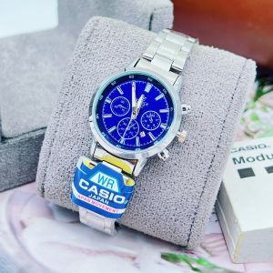 นาฬิกาข้อมือผู้ชาย ผู้หญิง สายเลท วันที่ ดีไซน์สามวง พร้อมกล่องฟรี จัดส่งจากไทย