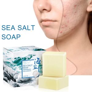 100g Sea Salt Soap Shrink Pores Whitening Blackhead Removal Face Wash Treatment Pores Acne Remove Mites Mild and Non-irritating