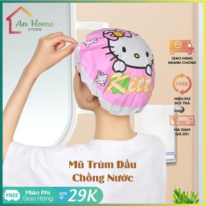 Mũ Tắm Trùm Đầu Chống Thấm Nước Mũ Trùm Đầu Khi Tắm Ủ Tóc Đa Năng Tiện Lợi