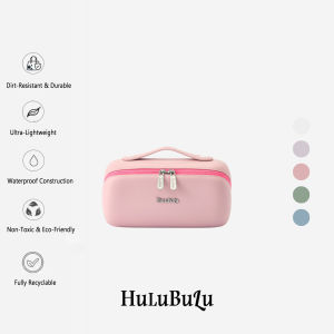 【 Road 】HuluBulu 2026 New Hard Shell Cosmetic Bag EVA Waterproof Shockproof Makeup Organizer Large Capacity Portable Travel Toiletry Bag Minimalist Cute Pastel Color Womens Pouch
