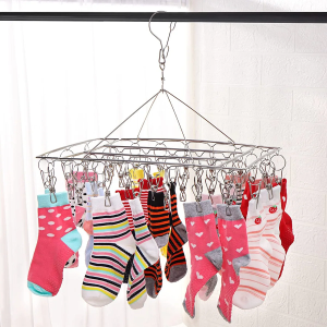 [Same Day Ship] 50Clips Stainless Steel Windproof Clothespin Laundry Hanger Clothesline Sock Towel Bra Drying Rack Clothes Peg Hook Airer Dryer