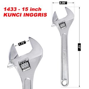 JLD Kunci Inggris Adjustable Wrench 6-15INCH Universal Wrench Spanner  Alat Mengencangkan Melepas Mur Baud