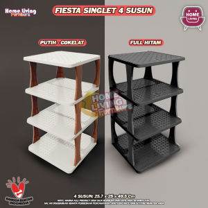 Rak Sepatu 4 Susun Putih Tempat Sepatu Silang Tempat Sandal Portable Rak Sandal Kingdom Fiesta