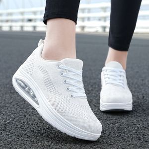 ใหม่!รองเท้าผ้าใบผู้หญิงเพื่อสุขภาพ Air cushion งานถัก สีขาว น้ำหนักเบา ใส่ออกกำลังกาย ใส่เที่ยว ยืนนานสบาย ไซส์ 36-42