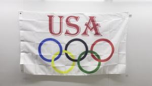 USA Olympic Games Flag 3x5ft Pongee Polyester 90g with Brass Grommets and Double Stitched