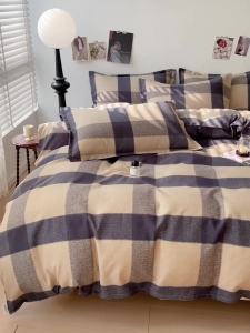 Four Seasons A Maternity-friendly Skin Cotton Four-piece Set 100% Pure Thickened Twill Bed Sheet Double Bed Quilt Cover Dormitory Three-Piece Set LZD