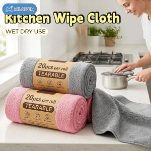MLADEN 20PCS Microfiber Cleaning Wipes Reusable Tearable Kitchen Cleaning Cloth Household Kitchen Towel Rolls