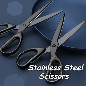 Black Blade Stainless Steel Scissors Multi-purpose Safety Household Shears For Home Office School