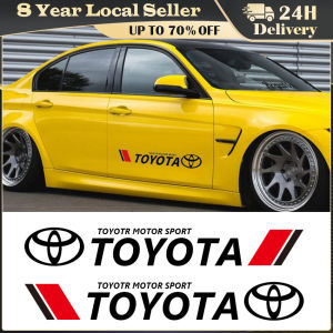 1 pairs Car Accessories Door Handle Sticker Rear View Mirror Stickers Waterproof Badge Decals For Toyota Vios Innova Fortuner Corolla Wigo Avanza Hilux Hiace Rav4 Revo Rush Camry Yaris Tamaraw FX FJ Cruiser Prado