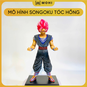 Mô hình DragonBall - Songoku Super Saiyan Tóc Hồng - Cao 32cm - Nặng 700gram - Hộp carton