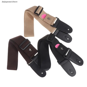 Electric Guitar Strap Acoustic Folk Guitarra Vintage Pentagram Guitar Straps with Pick Pocket+picks