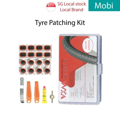Bicycle Tyre Patch Kit Bike Puncture Repair Inner Tube Portable Glue vulcanising rasping tool lever