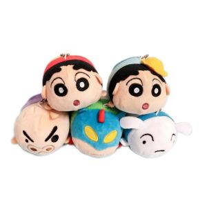 YIDIA ของเล่นเด็ก น่ารัก อะนิเมะ การ์ตูน ญี่ปุ่น โนฮาระ ฮิมาวาริ จี้ห้อยกระเป๋า ตุ๊กตา Kaychain เครยอนชินจัง ตุ๊กตายัดไส้