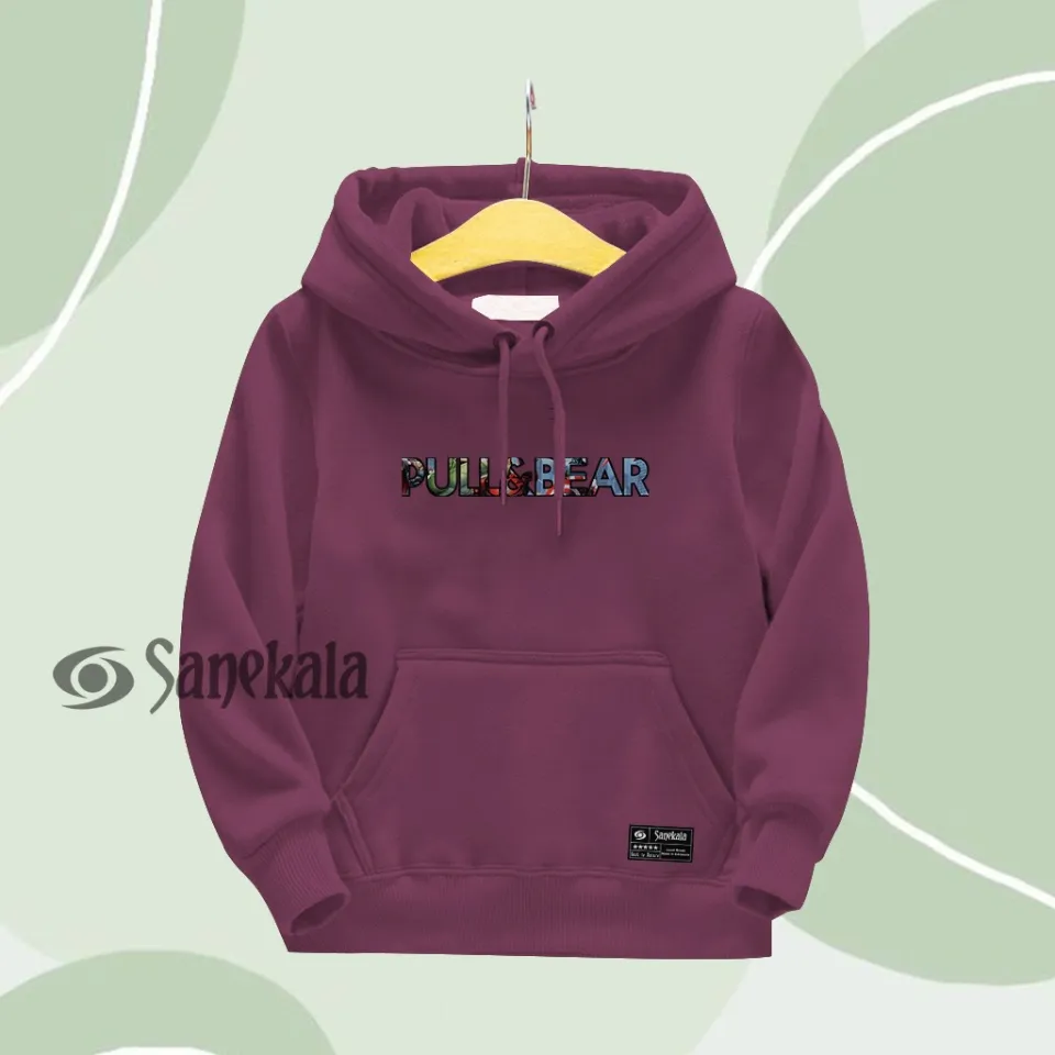 Hoodie pull and store bear merah maroon