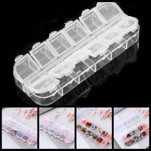 12 Grids Jewerly Collection Storing Craft Organizer Storage Boxes Container Mini Drug Clear Nail Art