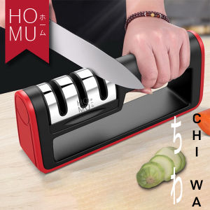 BISA COD - HOMU - CHI WA Alat Pengasah Pisau Gunting dengan 3 Stages / Penajam pisau / Aksesoris Dapur