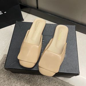 [Free Shipping] Comfortable And Versatile Closed-Toe Slip-On Non-Slip Square-Toed Flat Mules For Women