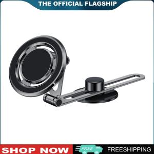 Vô Hình điện thoại trong xe ô tô Chủ Có Thể Điều Chỉnh ống lồng có thể gập lại Magnetic điện thoại trong xe ô tô Núi Hợp Kim Nhôm Cho Mackbook/Iphone 12/13/14 Cho Tesla Mô Hình 3/Y/X/S