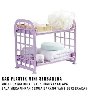(BISA COD) PROMO RAK SUSUN PLASTIK 2 TINGKAT Mini Minimalis Serbaguna - Rak Meja Multifungsi
