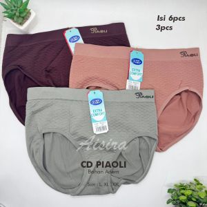 6PCS 3PCS Piaoli Celana Dalam Wanita Dewasa Polos Bahan Katun / CD Cewek Daleman perempuan Dewasa